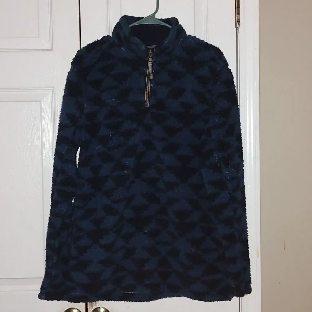 Grizzly Sherpa blue pullover Sz M